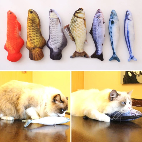 Stuffed Catnip Kicker Fish Toy