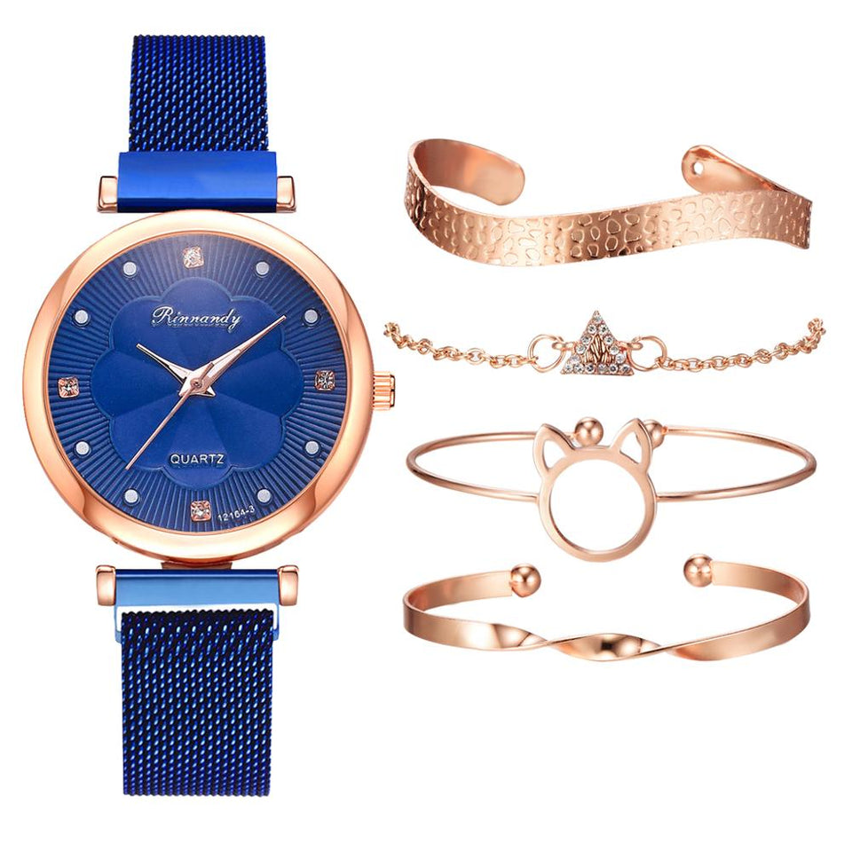 Luxury Ladies Quartz Wrist Watch Bracelet Set